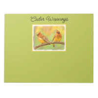 Pintura de cedro Waxwing - Arte de perro original 