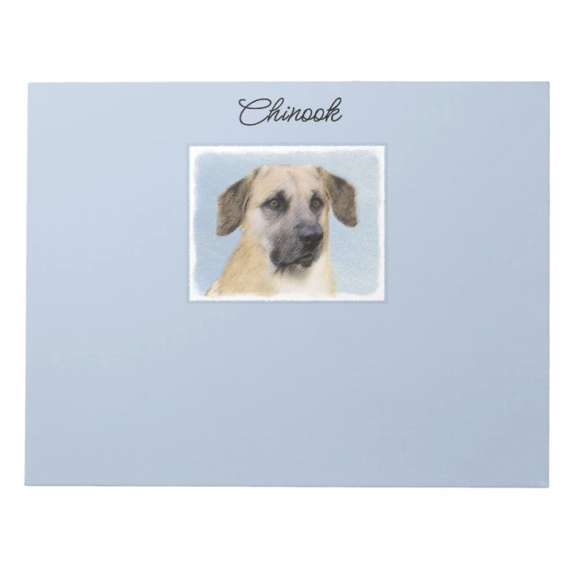 Bloc De Notas Pintura de Chinook (Orejas caídas) - Arte Perro Or (Frente)