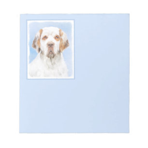 Bloc De Notas Pintura de Clumber Spaniel - Arte de Perro Origina