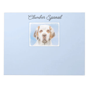 Bloc De Notas Pintura de Clumber Spaniel - Arte de Perro Origina