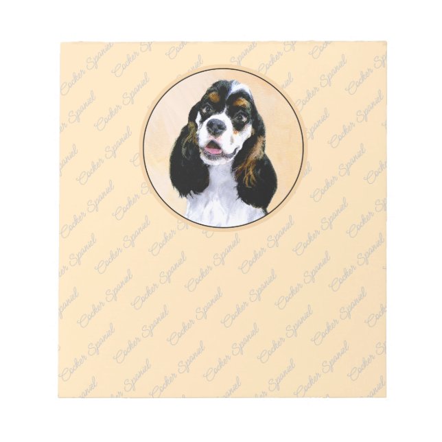 Bloc De Notas Pintura de Cocker Spaniel (Parti) - Arte Perro Ori (Frente)