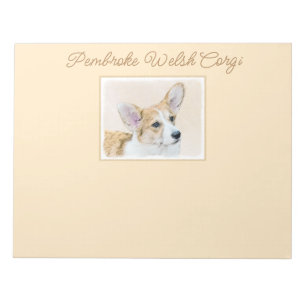 Bloc De Notas Pintura de Corgi galés de Pembroke - Arte Perro Or