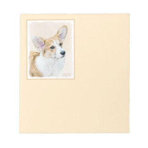 Bloc De Notas Pintura de Corgi galés de Pembroke - Arte Perro Or