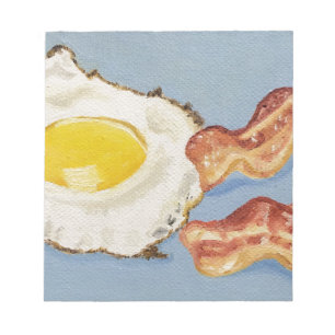 Bloc De Notas Pintura de desayuno con tocino y huevo