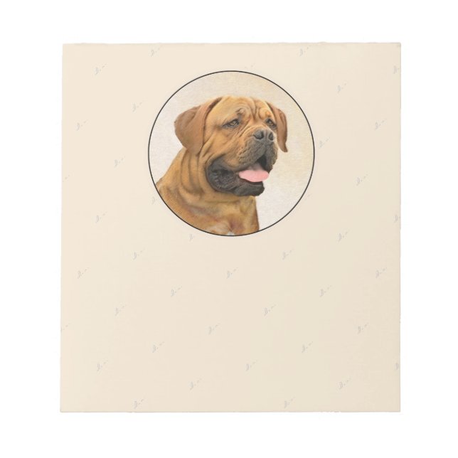 Bloc De Notas Pintura de Dogue de Burdeos - Arte de perro origin (Frente)
