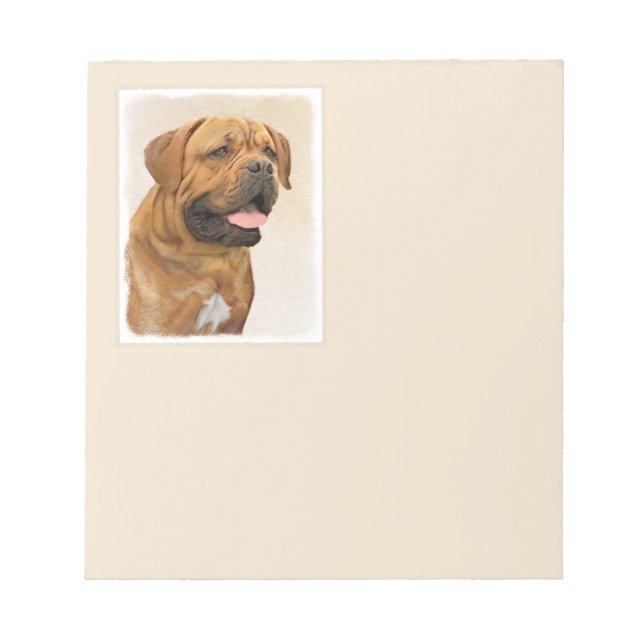 Bloc De Notas Pintura de Dogue de Burdeos - Arte de perro origin (Frente)