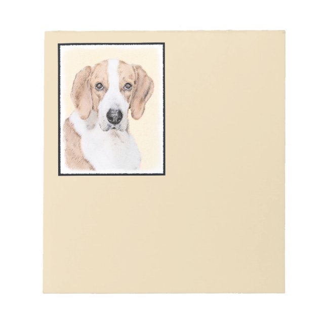 Bloc De Notas Pintura de Foxhound estadounidense - Arte de Perro (Frente)