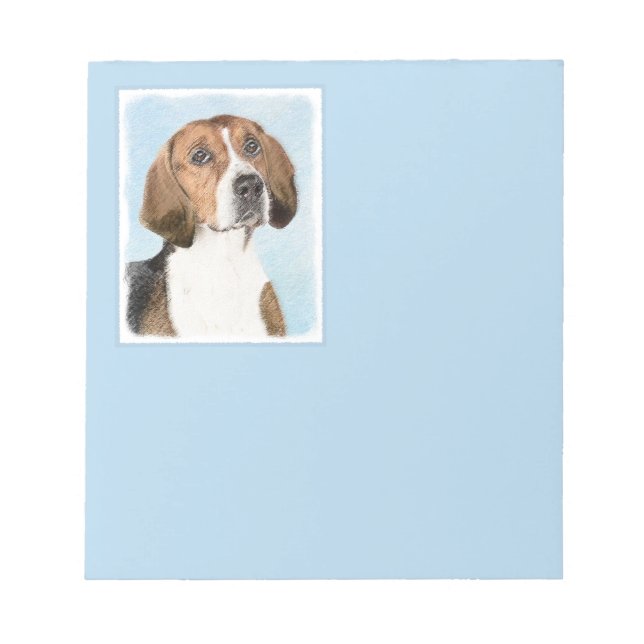 Bloc De Notas Pintura de Foxhound inglesa - Arte Perro Original  (Frente)