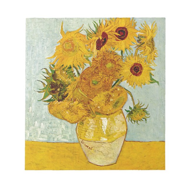 Bloc De Notas Pintura de girasol Vincent Van Gogh (Frente)