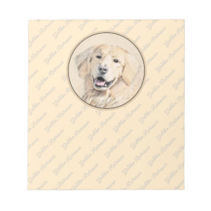 Bloc De Notas Pintura de Golden Retriever - Cute original Dog Ar