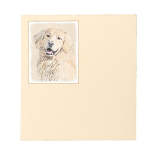 Bloc De Notas Pintura de Golden Retriever - Cute original Dog Ar (Frente)