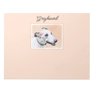Bloc De Notas Pintura de Greyhound - Arte de perros original muy