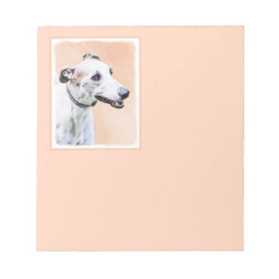 Bloc De Notas Pintura de Greyhound - Arte de perros original muy