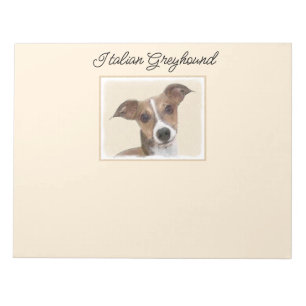 Bloc De Notas Pintura de Greyhound italiana - Arte Perro Origina