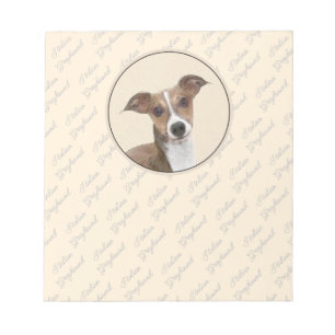 Bloc De Notas Pintura de Greyhound italiana - Arte Perro Origina