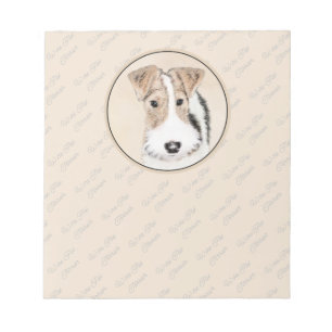 Bloc De Notas Pintura de hilo Fox Terrier - Arte de Perro Origin