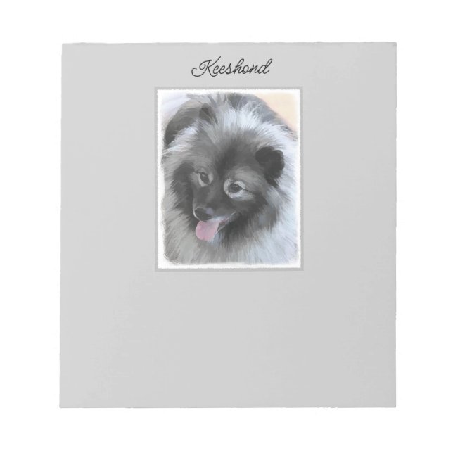 Bloc De Notas Pintura de Keeshond Bailey - Arte de perro origina (Frente)