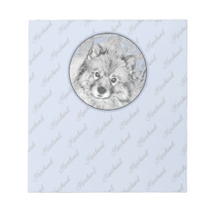 Bloc De Notas Pintura de Keeshond Beth - Arte de Perro Original.