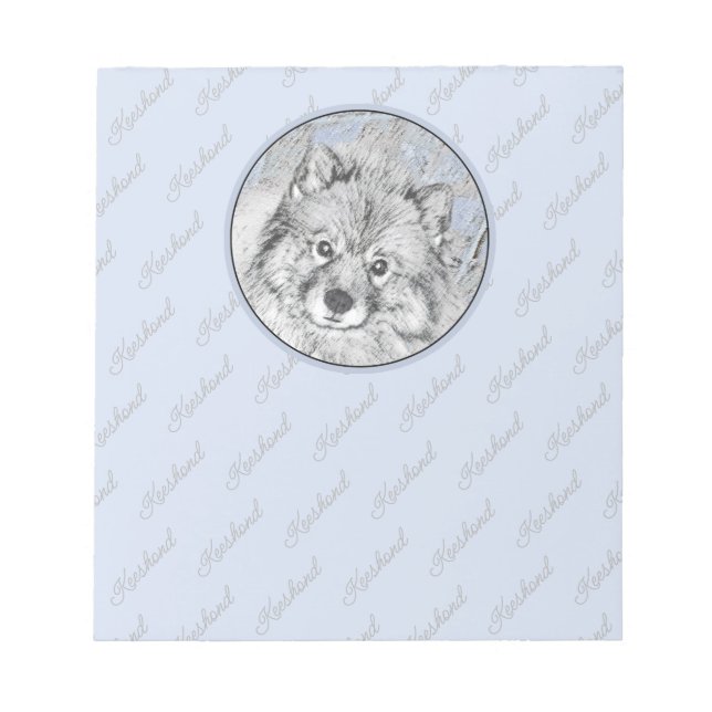 Bloc De Notas Pintura de Keeshond Beth - Arte de Perro Original. (Frente)
