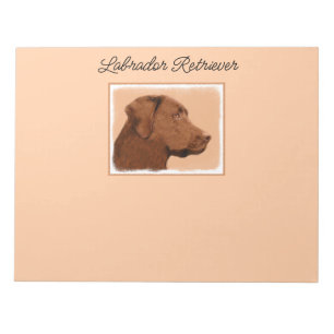Bloc De Notas Pintura de Labrador Recuperador (Chocolate) - Arte