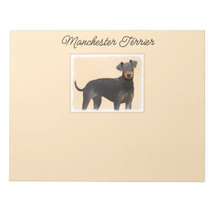 Bloc De Notas Pintura de Manchester Terrier Arte Animal Original