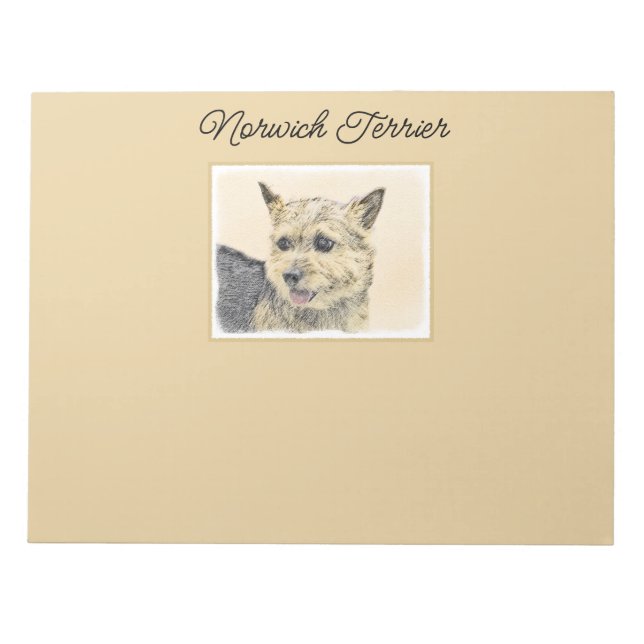 Bloc De Notas Pintura de Norwich Terrier - Cuto original de perr (Frente)