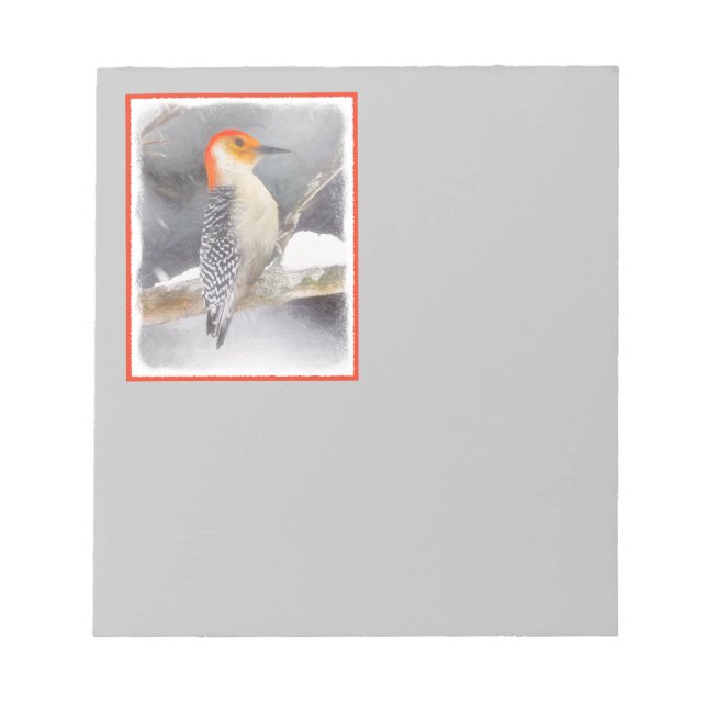 Bloc De Notas Pintura de pájaro de madera roja (Frente)