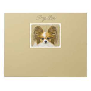 Bloc De Notas Pintura de Papillon (Hound Tri) - Arte Perro Origi