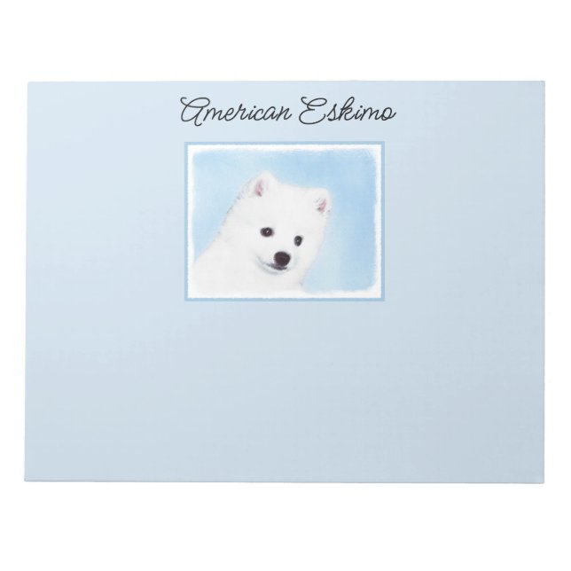Bloc De Notas Pintura de perro esquimal estadounidense - Arte de (Frente)
