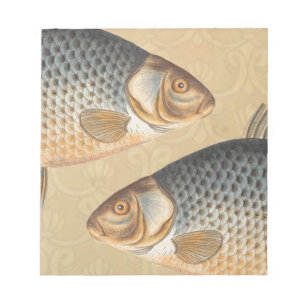 Bloc De Notas pintura de pesca de carpa dibujo de agua dulce 