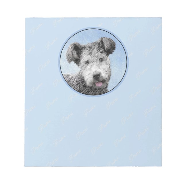 Bloc De Notas Pintura de Pumi - Arte de Perro Original. (Frente)