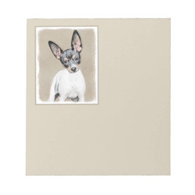 Bloc De Notas Pintura de Rat Terrier - Arte Perro Original. (Frente)
