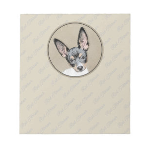 Bloc De Notas Pintura de Rat Terrier - Arte Perro Original.