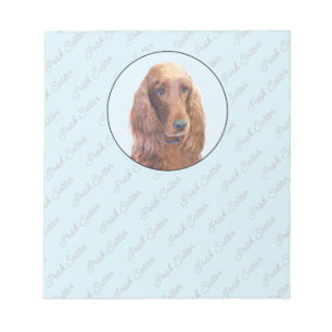 Bloc De Notas Pintura de Setter Irlandés - Arte de Perro Origina