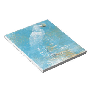 Bloc De Notas Pintura de Snowy Egret Notepad
