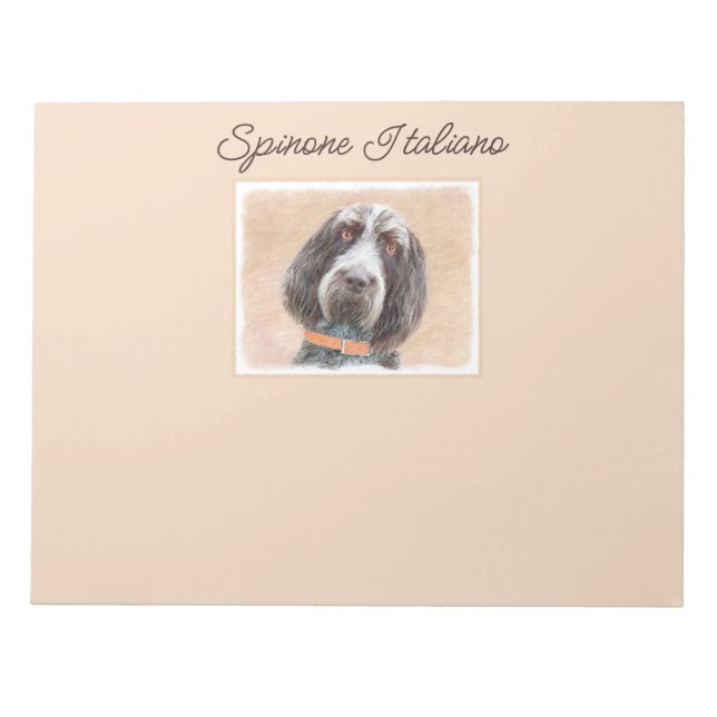 Bloc De Notas Pintura de Spinone Italiano - Arte de Perro Origin (Frente)