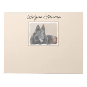 Bloc De Notas Pintura de Tervuren belga - Arte de perro original