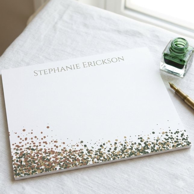 Bloc De Notas Pintura de tonos terrosos con salpicaduras abstrac (Earth tone abstract splatter notepad, perfect for stylish daily notes or a thoughtful gift.)