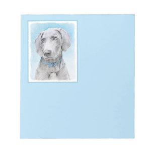 Bloc De Notas Pintura de Weimaraner - Arte de Perro Original.