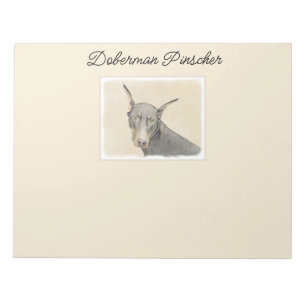 Bloc De Notas Pintura Doberman Pinscher - Original Dog Art