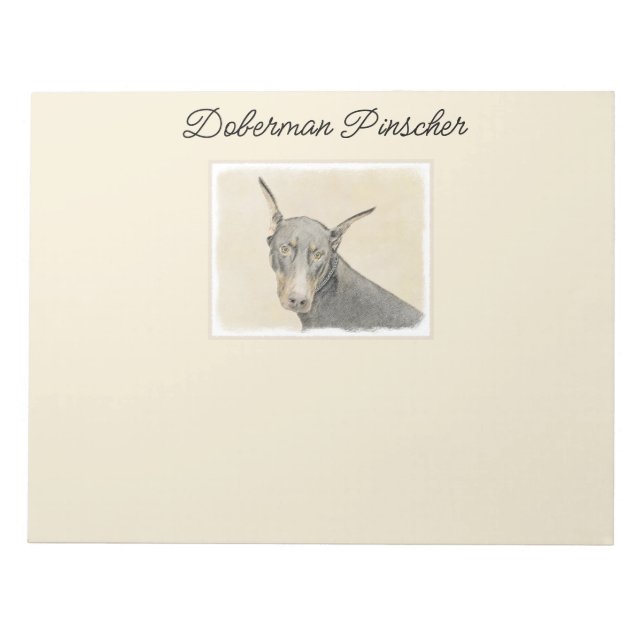 Bloc De Notas Pintura Doberman Pinscher - Original Dog Art (Frente)