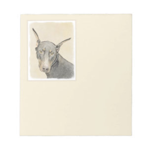 Bloc De Notas Pintura Doberman Pinscher - Original Dog Art