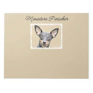 Bloc De Notas Pintura en miniatura de Pinscher Cute arte origina