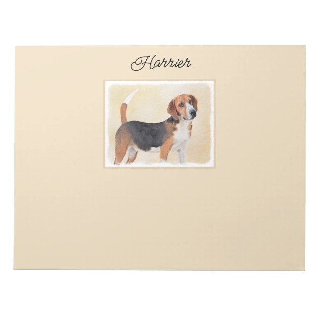 Bloc De Notas Pintura Harrier - Arte Perro Original Cuto (Frente)