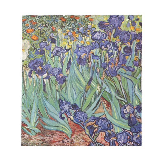 Bloc De Notas Pintura impresionista de Van Gogh Irises (Frente)