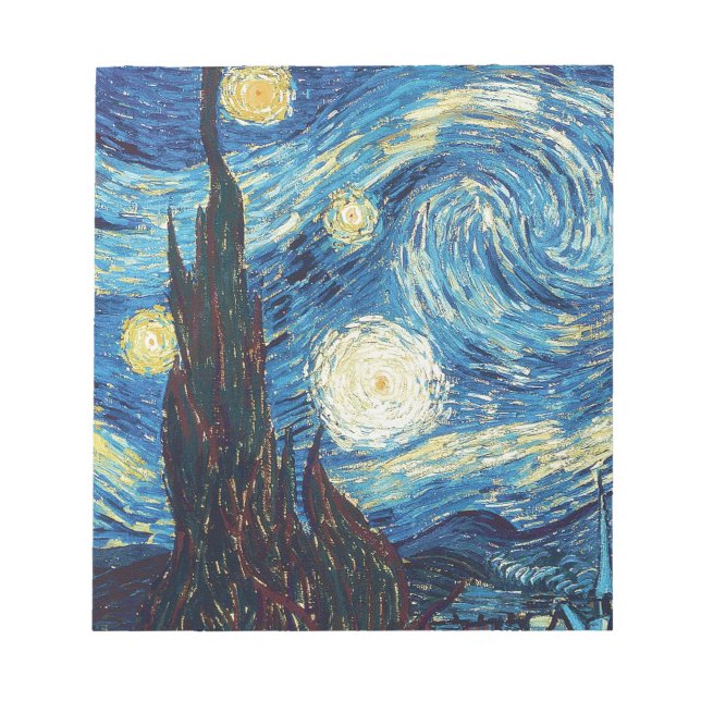 Bloc De Notas Pintura impresionista nocturna Van Gogh Starry (Frente)