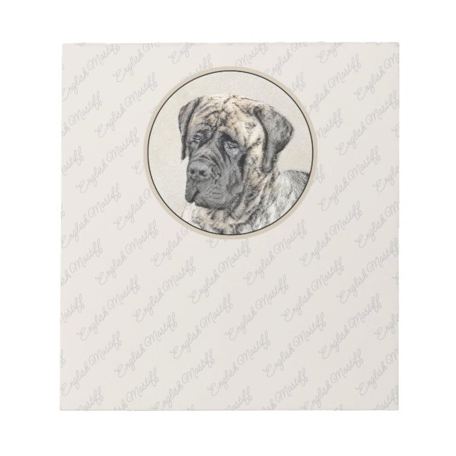 Bloc De Notas Pintura inglesa de castiff (Brindle) - Arte de per (Frente)