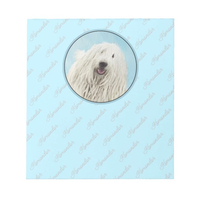 Bloc De Notas Pintura Komondor - Arte Perro Original Cuto (Frente)