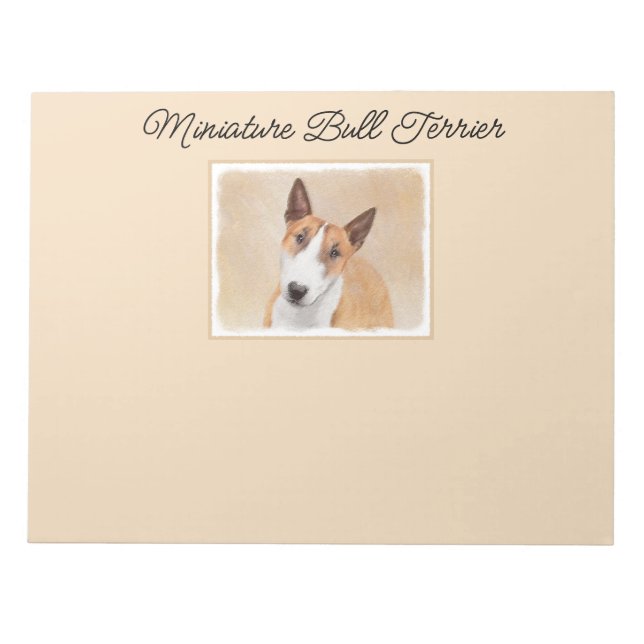 Bloc De Notas Pintura Miniatura de Bull Terrier - Cute Original  (Frente)
