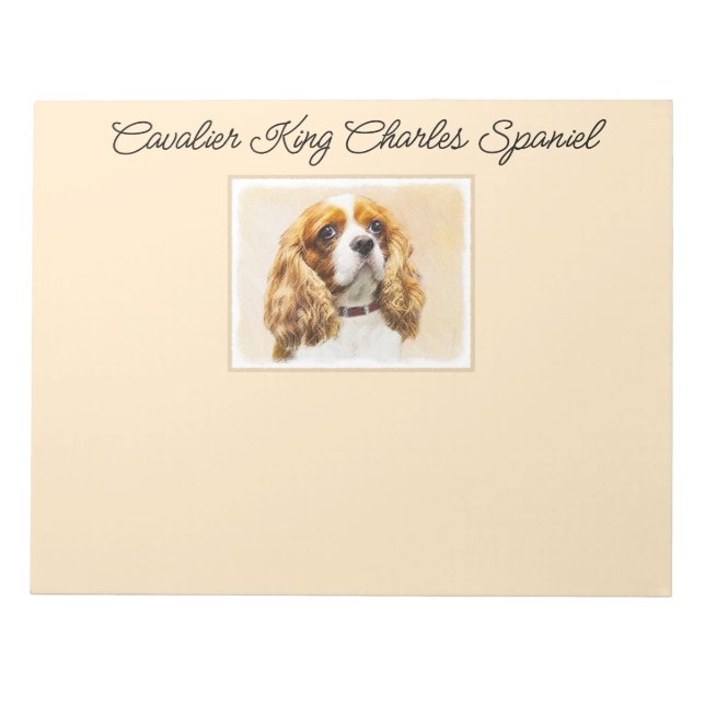 Bloc De Notas Pintura original de Cavalier King Charles Spaniel (Frente)
